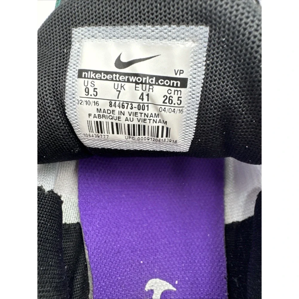 Nike Flex Experience RN 5 Women's 9.5 Running Shoes Black White Green 844673-001